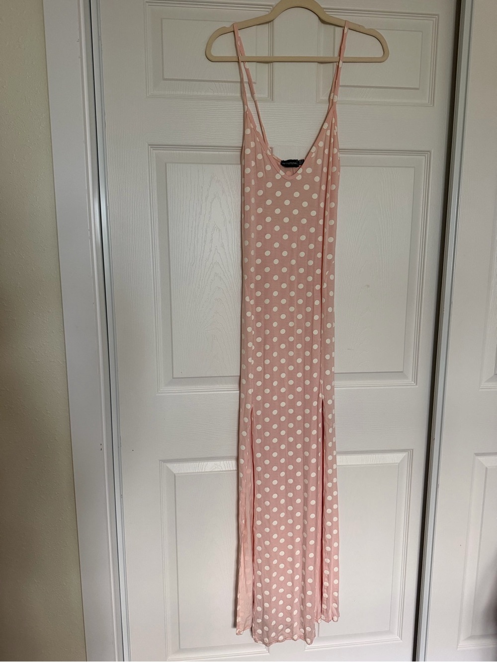 PrettyLittleThing Women's Pink Polka Dot Slip Dress